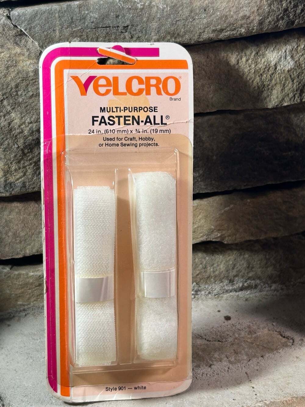 Vintage VELCRO white adhes fastener material strips 24” 3/4 inches purpose